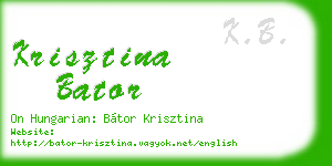 krisztina bator business card