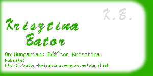 krisztina bator business card